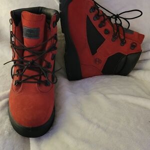 Red Timberland Hiking Boots